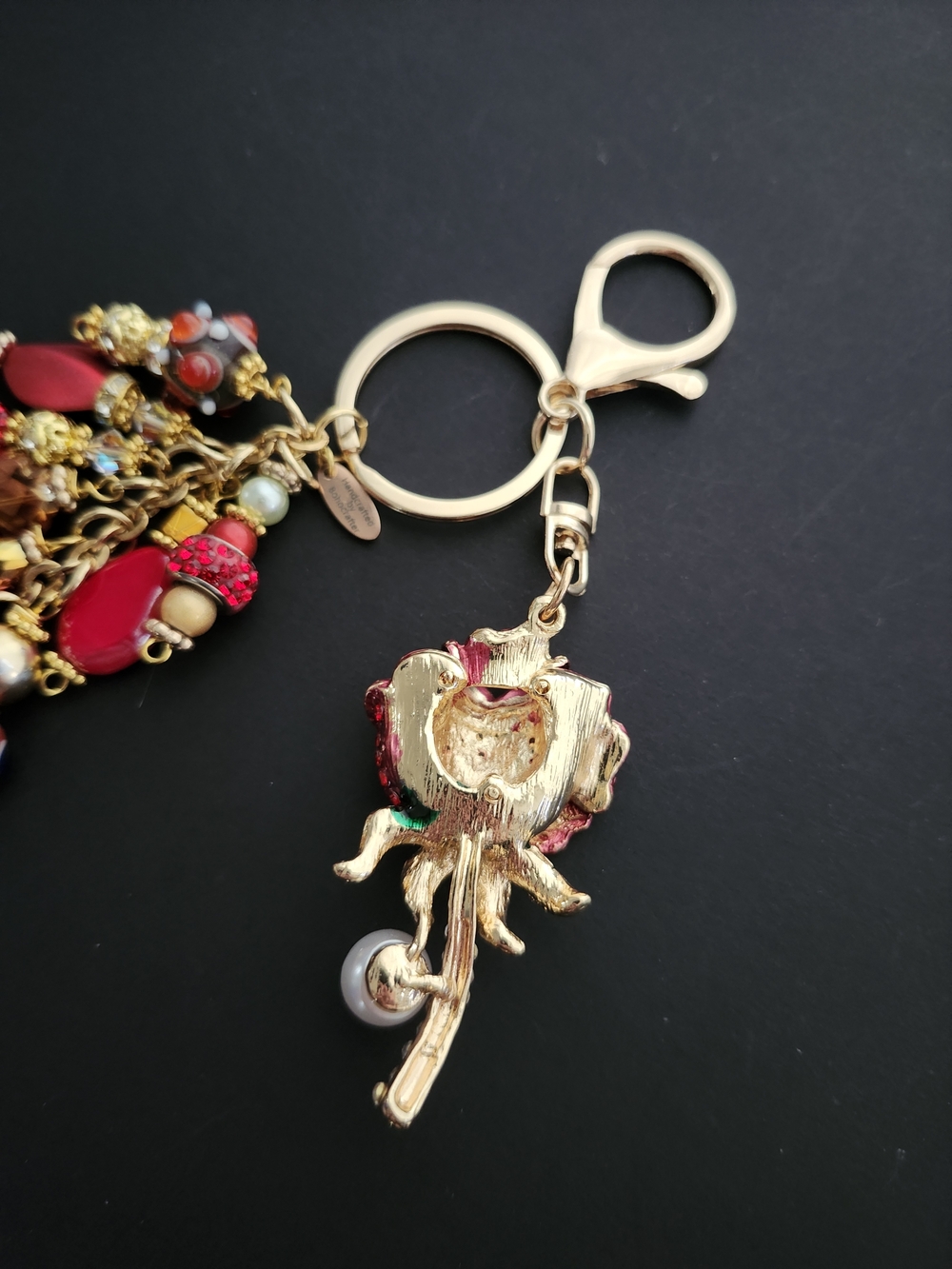 Rose Purse Charm or Accessory Howlite Handcrafted - Picture 6 of 6